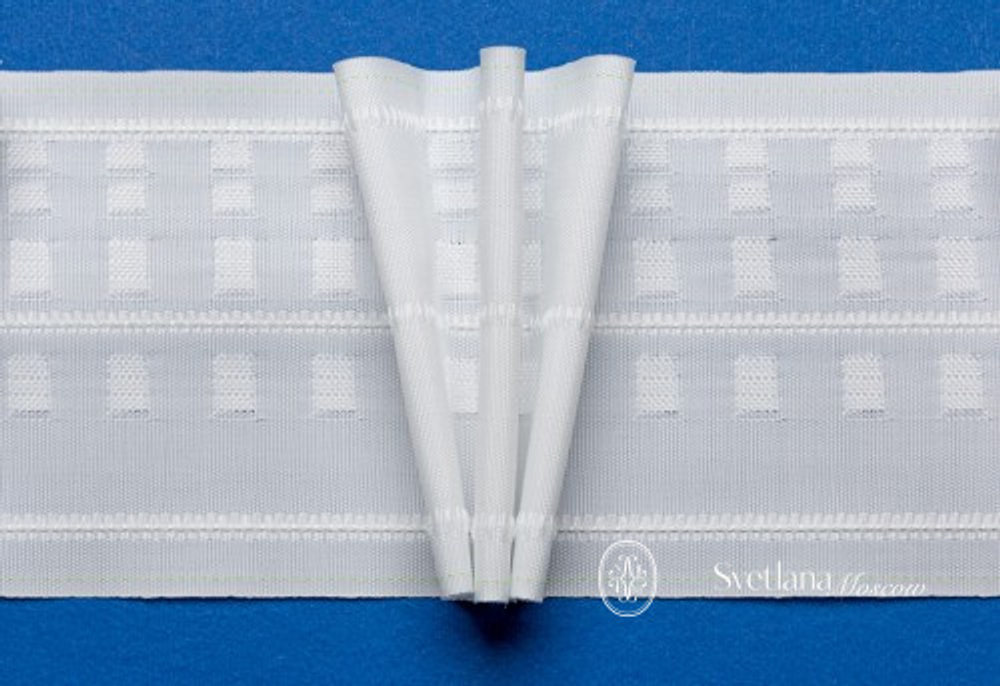 Шторная лента Bandex MOLTO 1:2.5 P3, лучевые складки, цвет белый (ширина 100 mm)