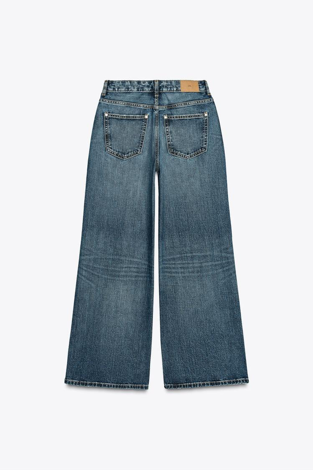 ZARA ДЖИНСЫ Z1975 WIDE LEG С ВЫСОКОЙ ПОСАДКОЙ, ВЫЦВЕТШИЙ СИНИЙ