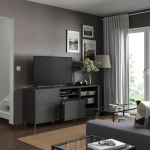 Тумба под ТВ с ящиками - IKEA BESTÅ/BESTA/БЕСТО ИКЕА, 42х74х180 см, серый