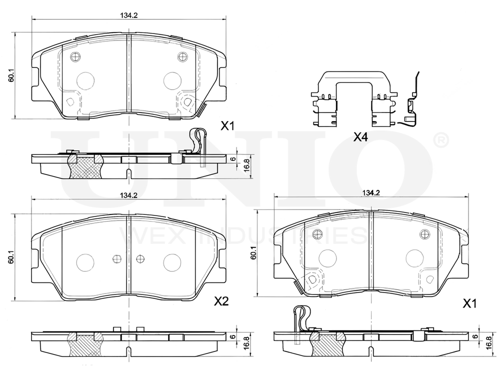 Колодки тормозные диск. передние UNIO BRP-20130