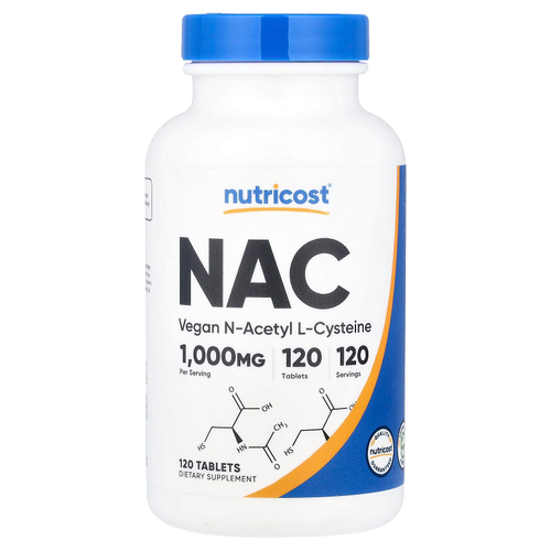Nutricost, NAC, 1000 мг, 120 таблеток