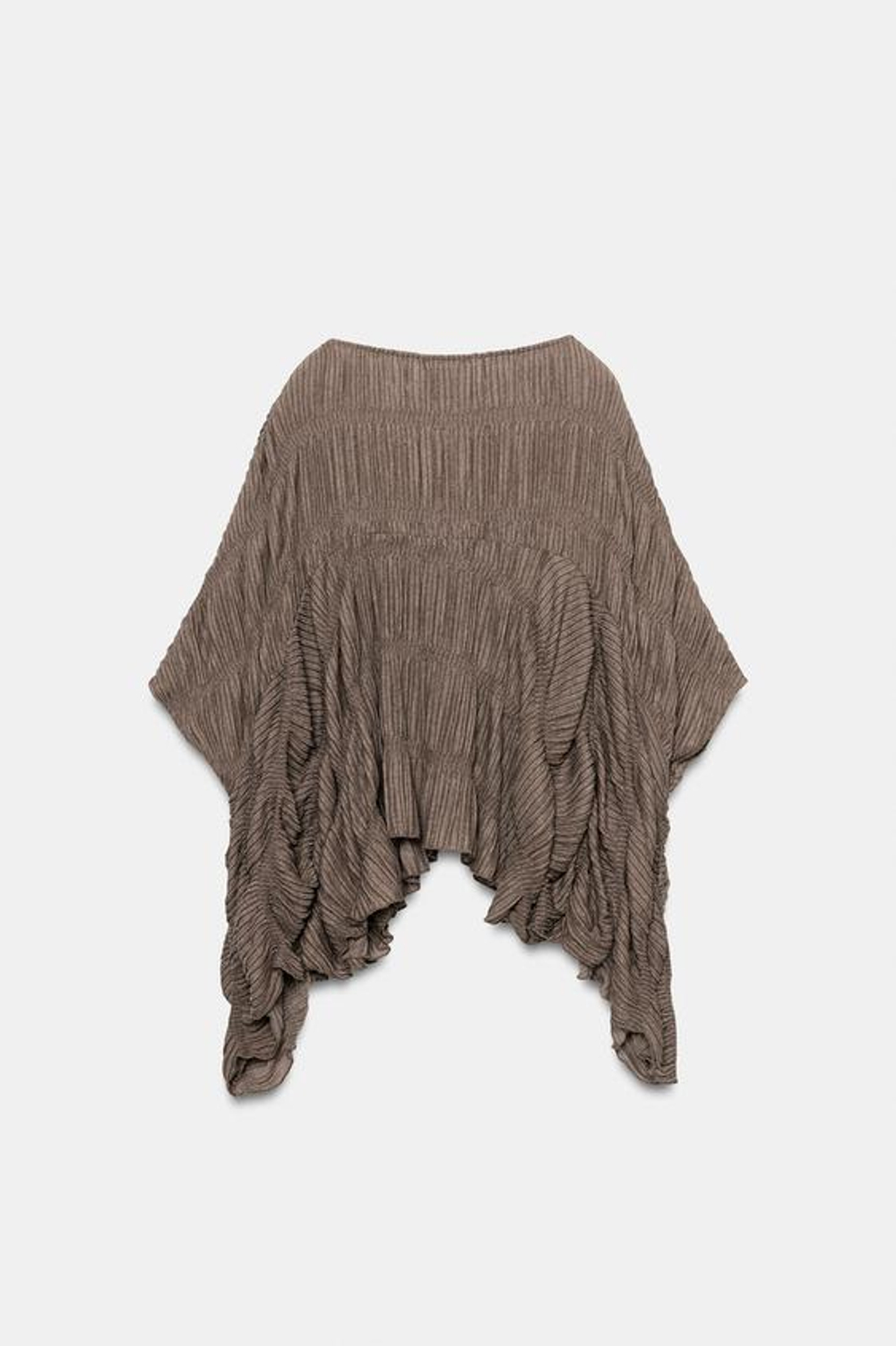 ZARA ТОП-НАКИДКА, СЕРОВАТО-КОРИЧНЕВЫЙ