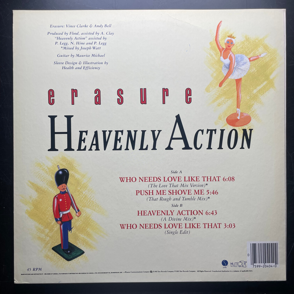 Erasure ‎– Who Needs Love Like That (Канада 1985г.) 12", 45 RPM