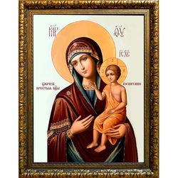Икона Божьей Матери "Воспитание" на холсте.