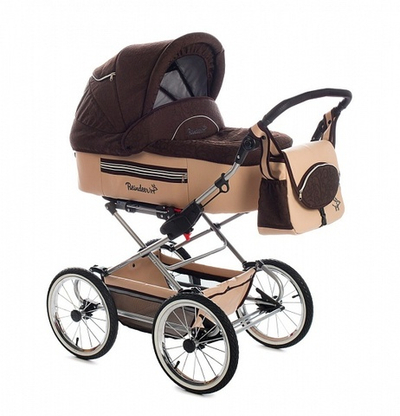 Детская коляска Reindeer Style Leather Collection 3 в 1 с конвертом (темно-коричневый)