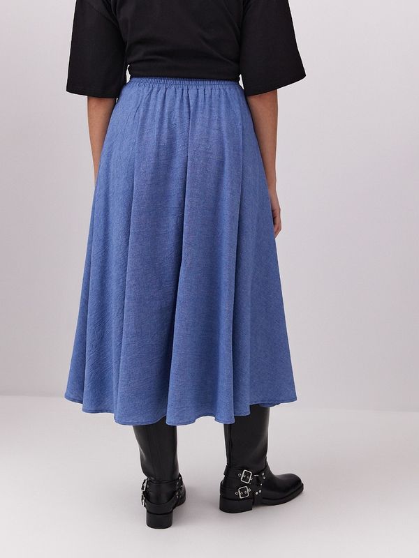 Юбка из вареного хлопка, синий