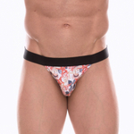 Мужские трусы-танга с принтом в виде ракушек (Размер: L) (Цвет: белый)