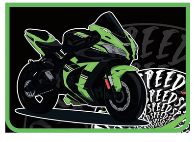 Папка д/труда А4 молния сверху, пластик, 325/230/100 "Green bike 2024" (Пчелка)