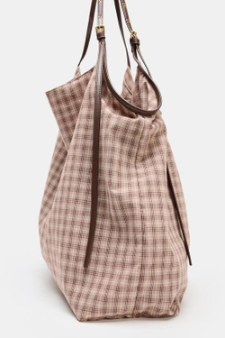 ZARA СУМКА-ШОПЕР ИЗ ТКАНИ, РОЗОВЫЙ