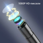 Inskam 1080P Цифровой промышленный эндоскоп с одной линзой IP67 Водонепроницаемая камера 8,5 мм с 4,3-дюймовым ЖК-экраном 8 светодиодных фонарей Проверка двигателя автомобиля(1 м)