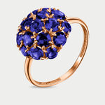 Женское кольцо из розового золота 585 пробы с корундом (арт. 100-1290_korsap-00)