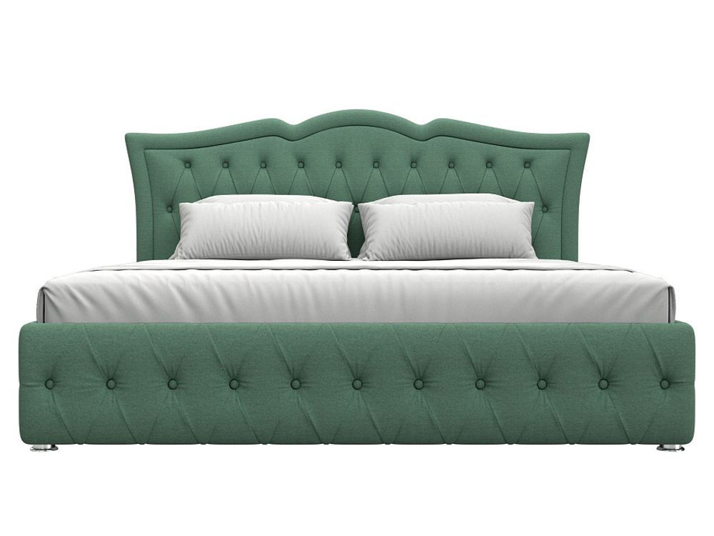 Кровать интерьерная Герда 180, Амур 11 зеленый, Рогожка, 123594