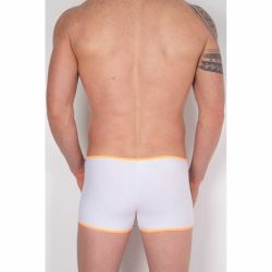 Мужские трусы боксеры белые с оранжево-белой вставкой Cosmos Colors FC30_OW