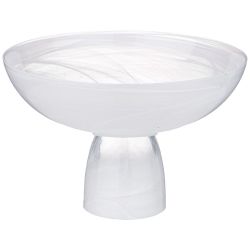 БЛЮДО НА НОЖКЕ "MURANO" WHITE, 21СМ