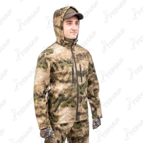 Костюм демисезонный КУМИР PRO, soft shell, цв.Мох р.44-46/170-176 Helios