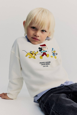 H&M Толстовка с принтом, кремовый