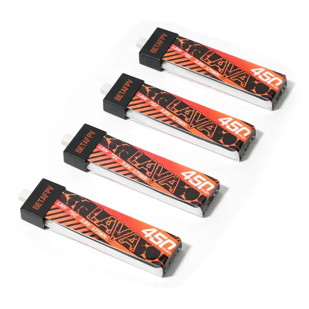 Аккумуляторы Betapv Lava 1S 450mAh 75С 3.8V 4 шт.
