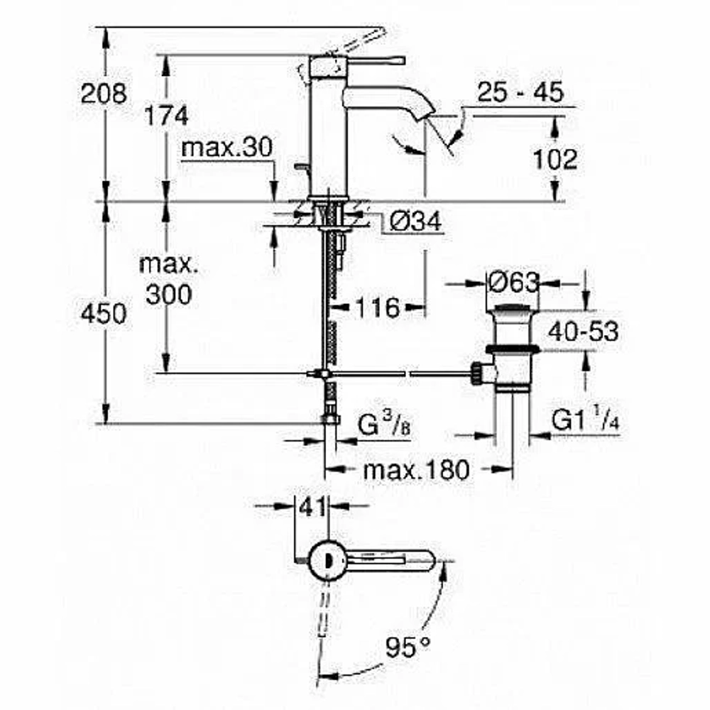 Смеситель для раковины Grohe Essence 23591001