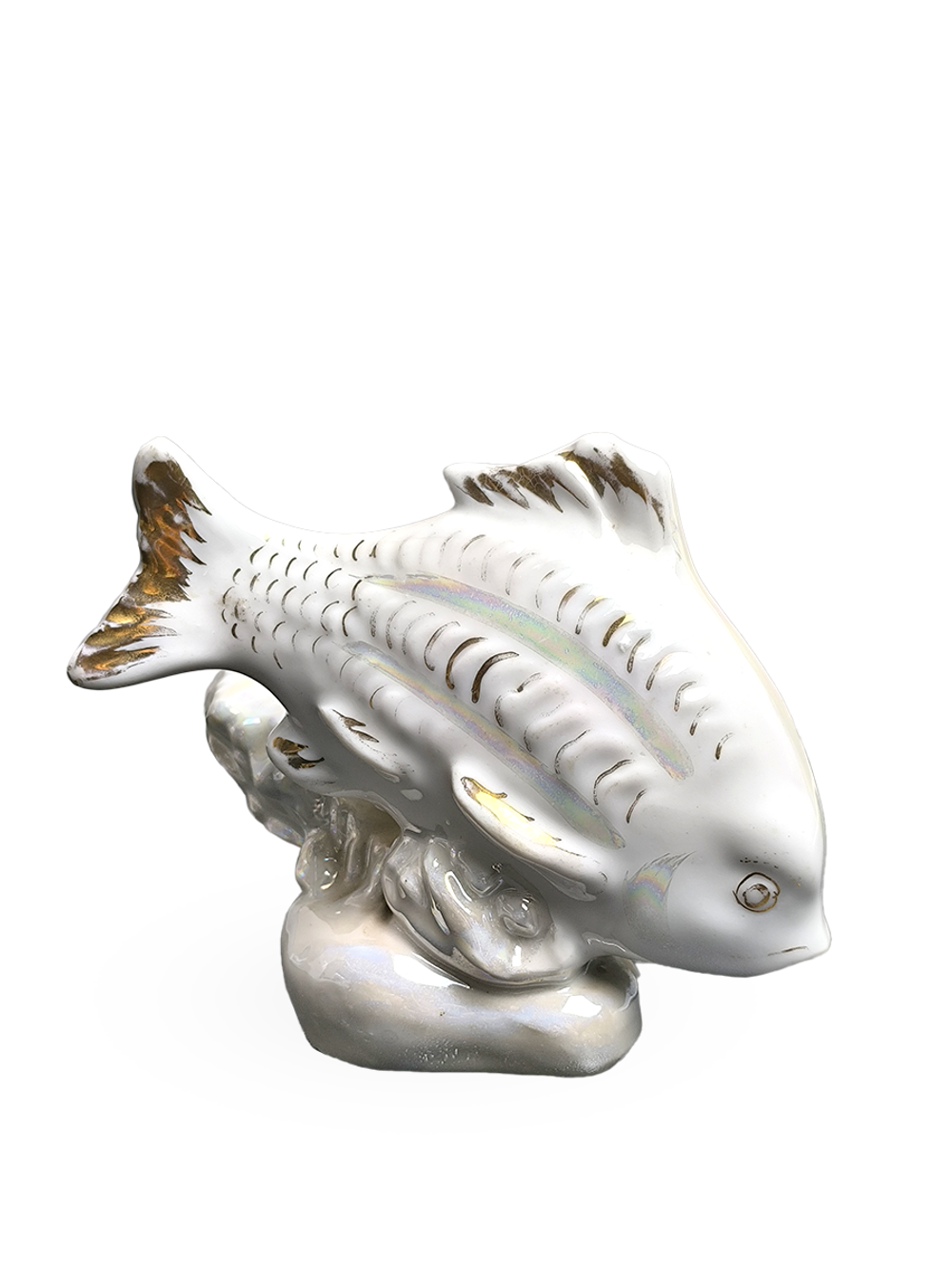 Фарфоровая статуэтка "Рыба - карп", СССР, Дулево, 1954 г.