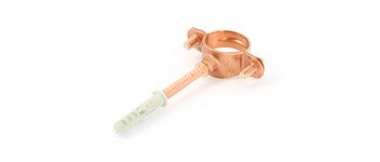 Хомут для труб 22 медный со шпилькой и дюбелем