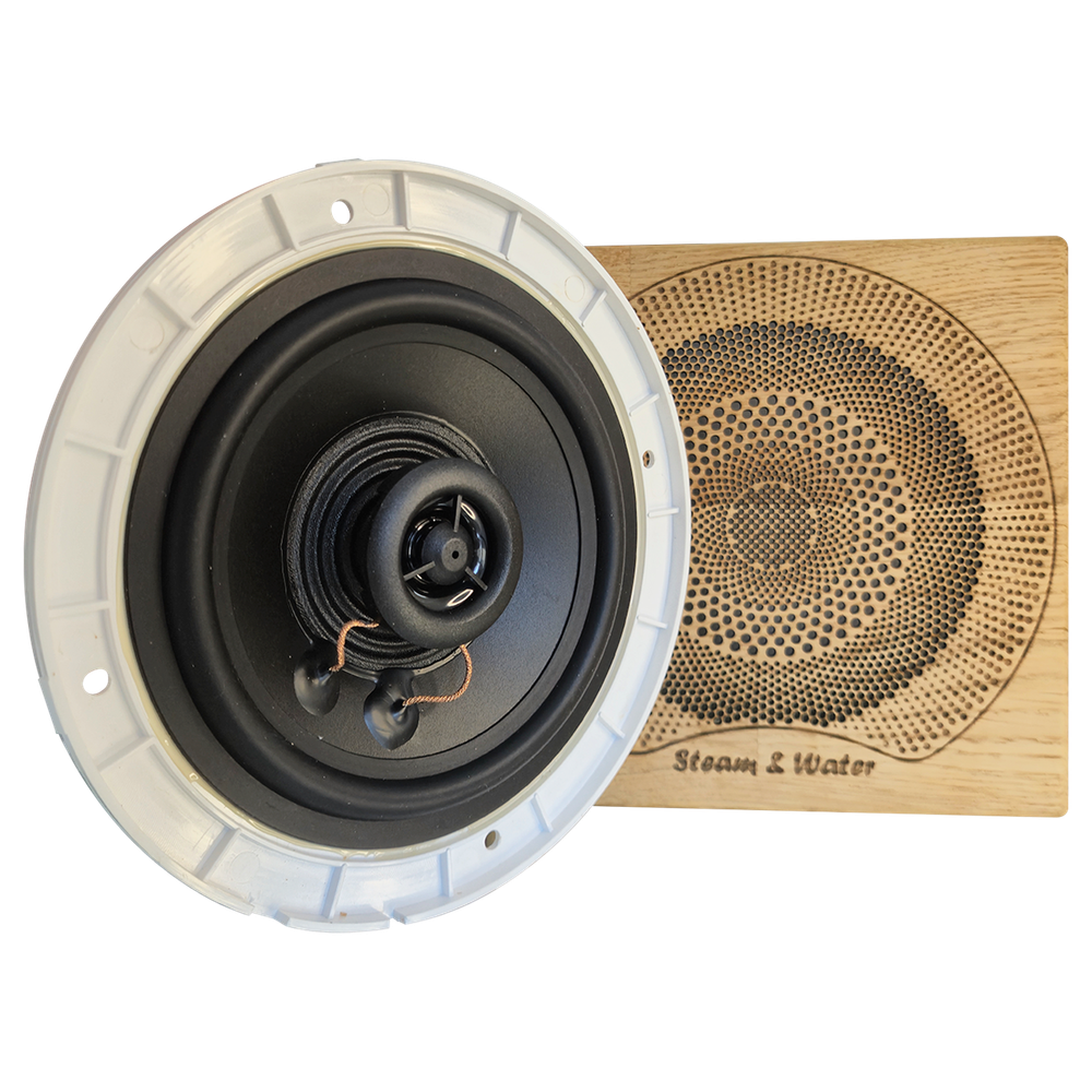 Влагостойкий динамик с декоративной дубовой сеткой SW 525 Wood AMG SQUARE, для бани и сауны