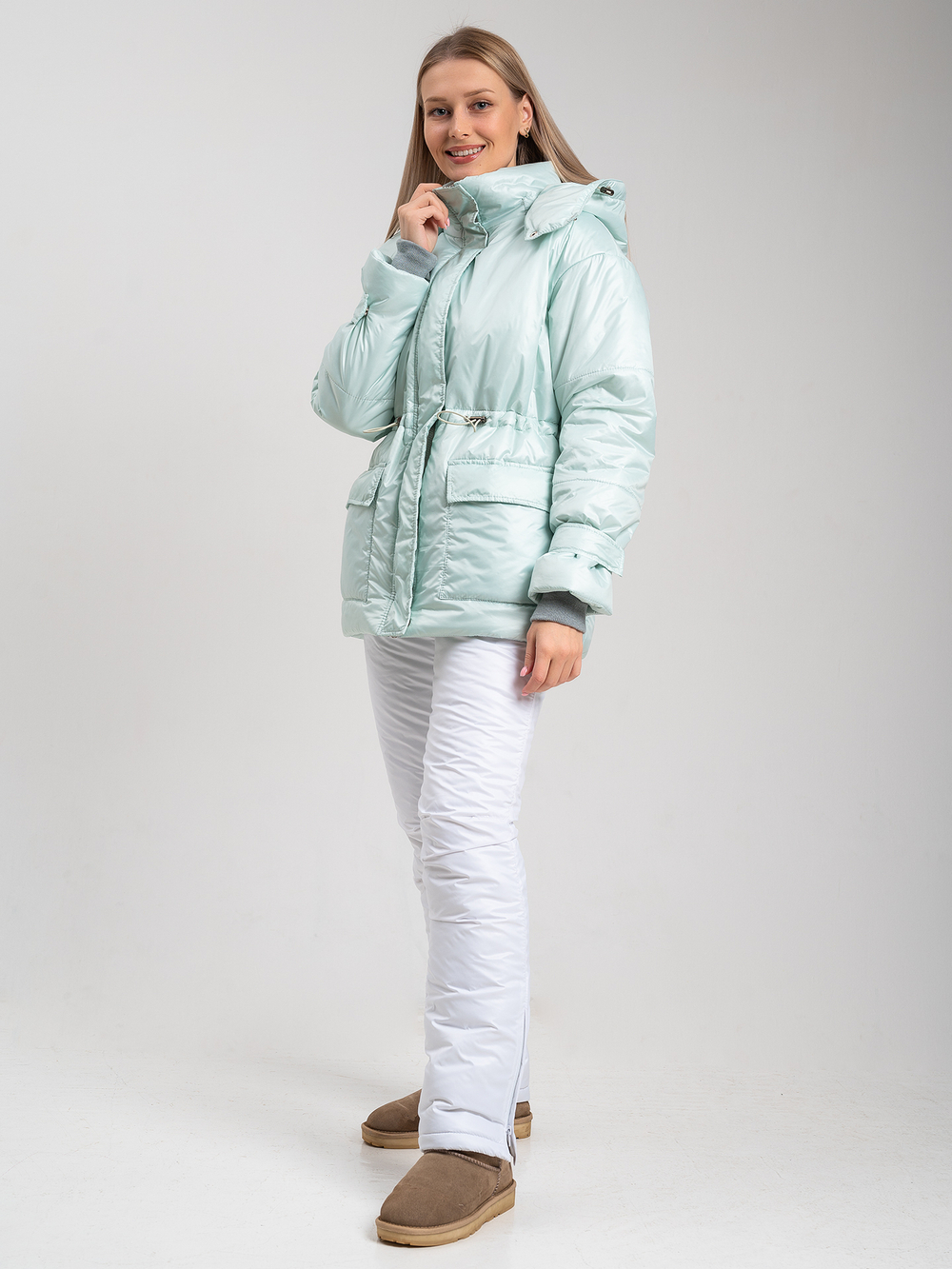 Костюм женский зимний "Fly" мята-белый