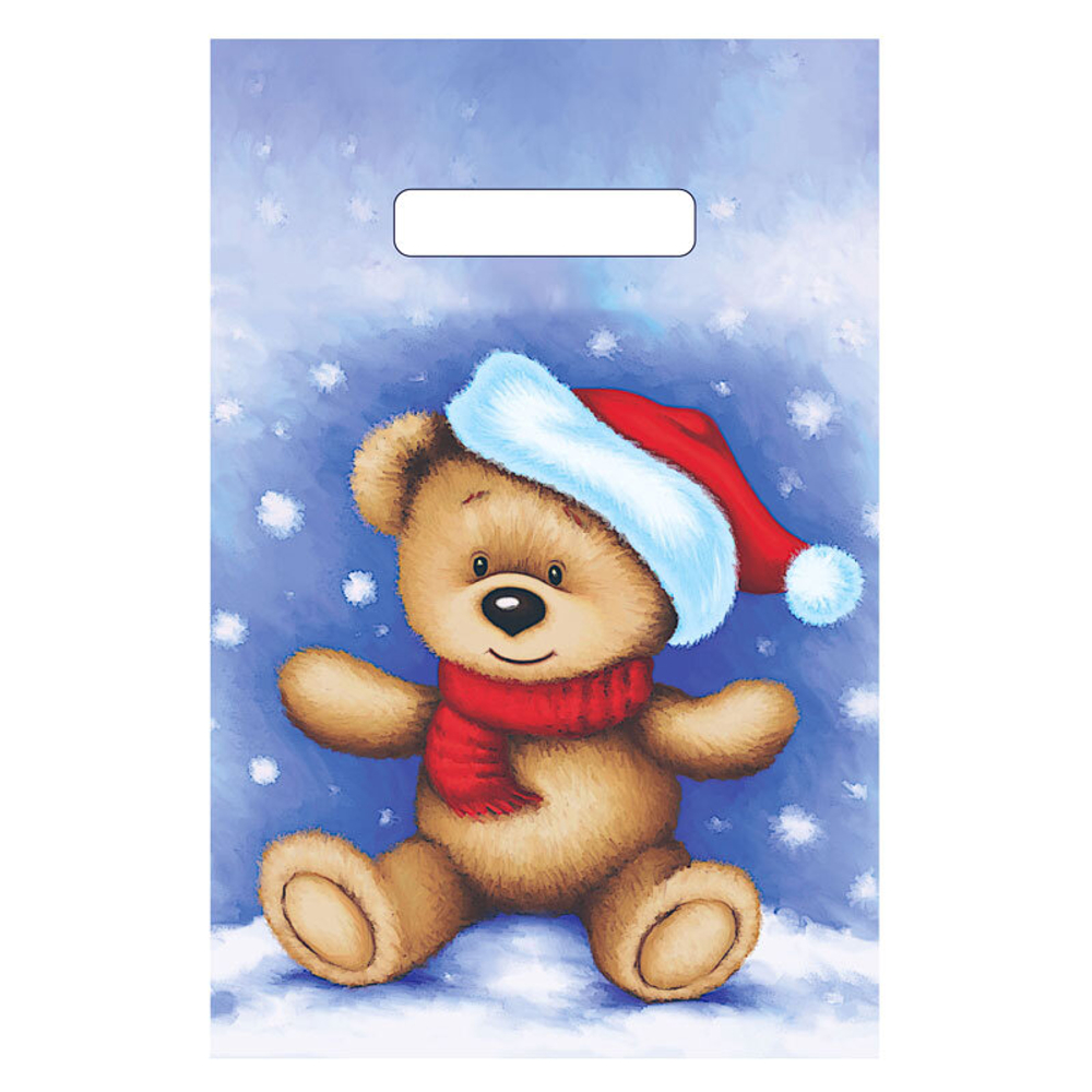 Пакет подарочный "С новым годом. Мишка Топтыжка" 20х30