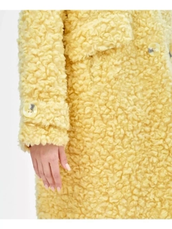 Шуба из шерсти мериноса чебурашка, желтая, SilverFox
