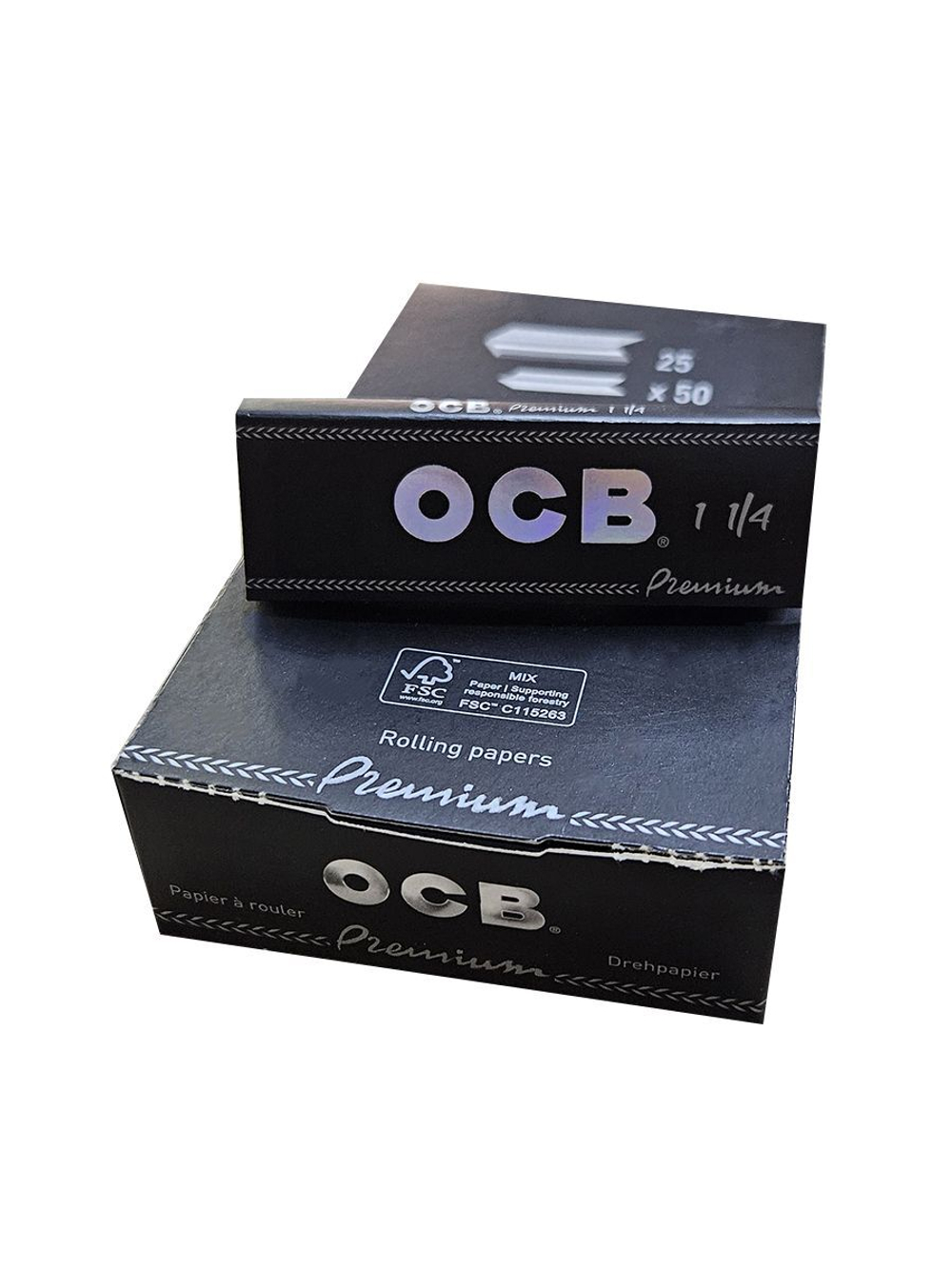 Бумага для сигарет блок "OCB" Premium 1 1/4 (78мм) 50л*25шт
