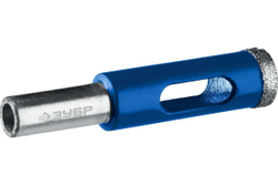 Алмазное трубчатое сверло по керамике и стеклу ЗУБР Профессионал Р60, трехгранный хвостовик, 6 мм, для дрели 29850-06