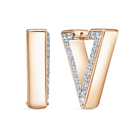 Серьги из золота 585 пробы с Фианит