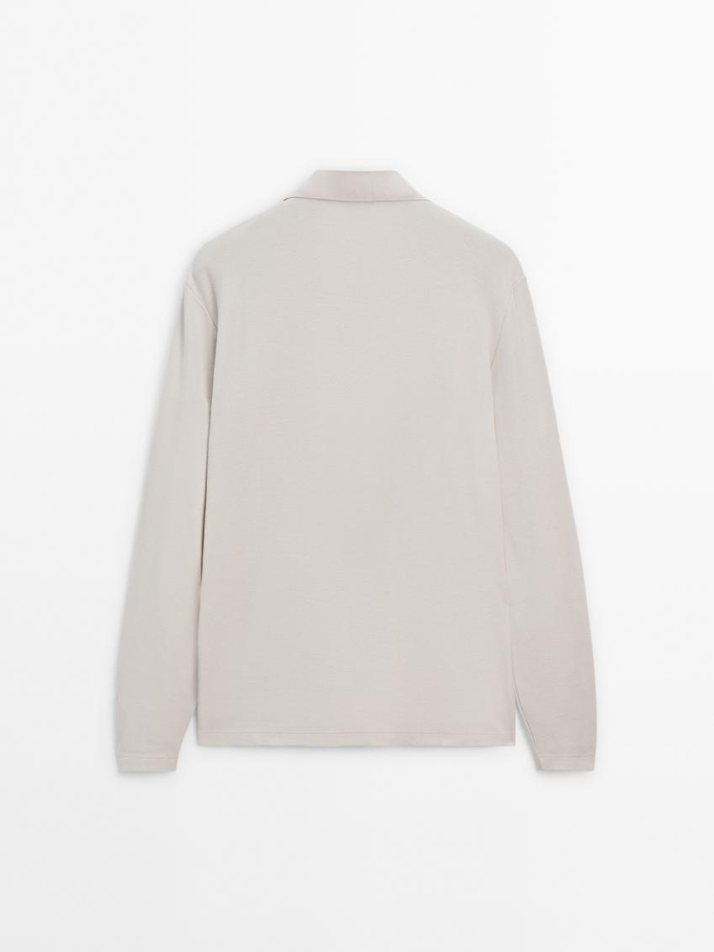 Massimo Dutti Поло комфортного кроя с длинными рукавами, дымчатый