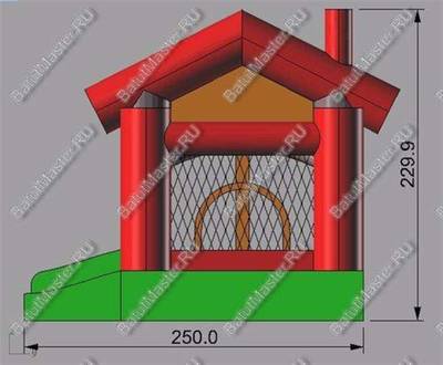 Детский надувной батут "Домик в деревне" 3.5*2.5*2.2 м