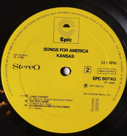 Винтажная виниловая пластинка LP Kansas Song For America (Holland 1975)