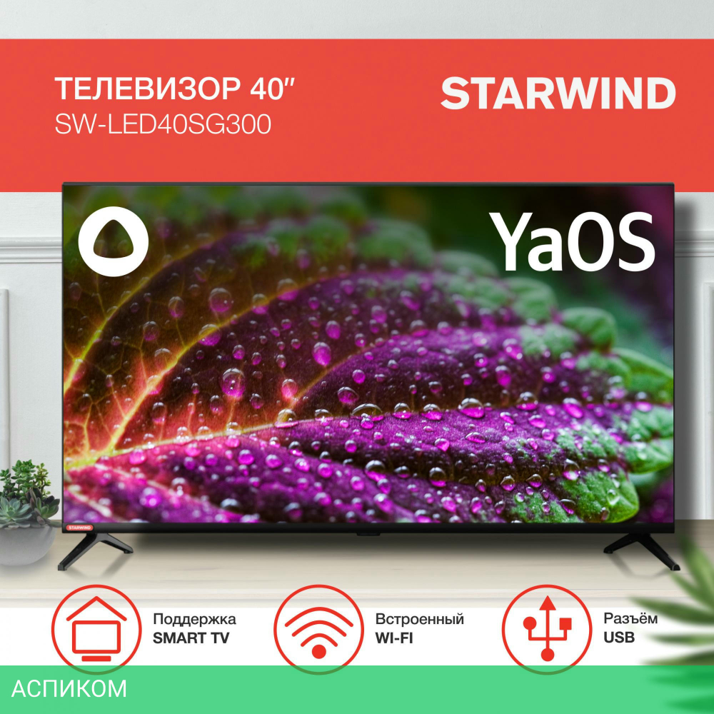 Телевизор StarWind SW-LED40SG300 черный
