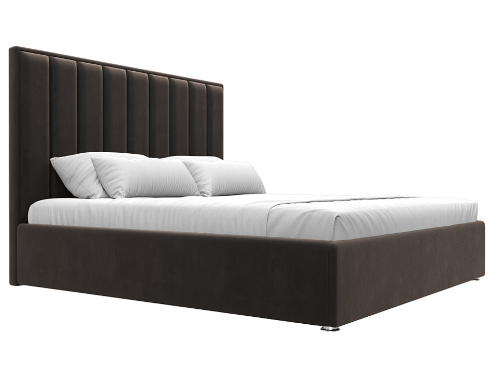 Кровать интерьерная Афродита 180, Коричневый, Велюр, 120580