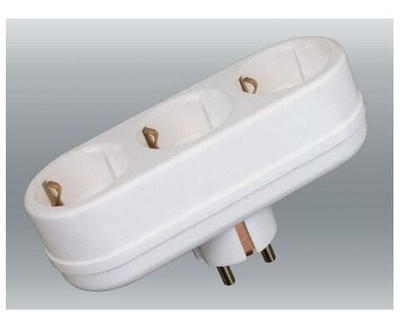 TOKER 3L3 разветвитель (тройник) 3 розетка 16А белый, земля (линейный) ГУ (60шт)