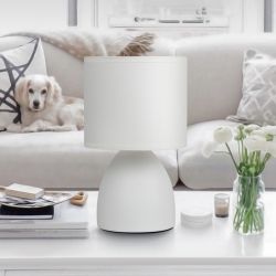 Настольная лампа Rivoli   7042-502 1 * Е14 40 Вт керамика белая с абажуром