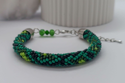 Браслет из бисера Змейка, Ручная работа, подарок маме/сестре/подруге