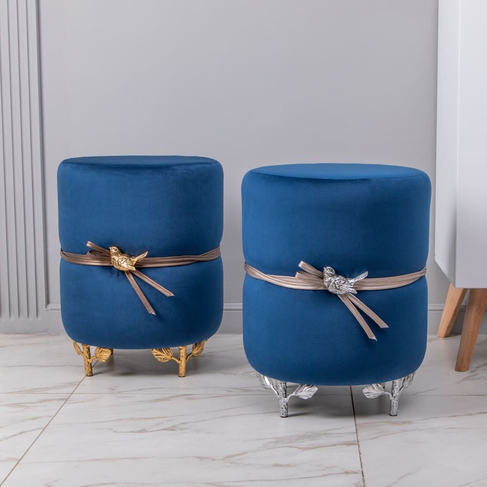 Банкетка Терра Эйри Confetti-Blue Античное серебро