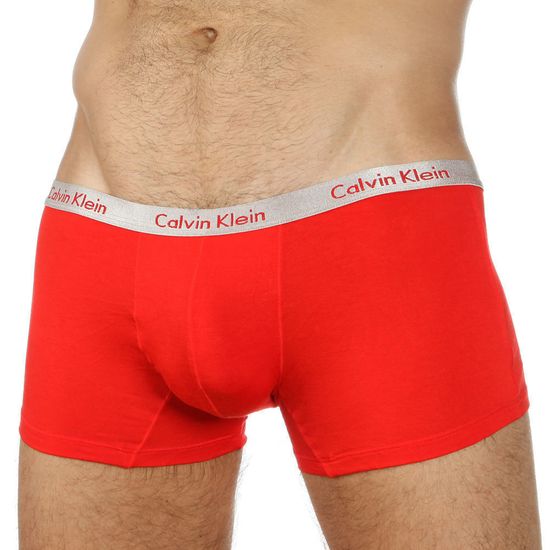 Мужские трусы хипсы красные хлопок Calvin Klein Cotton Steel Mini