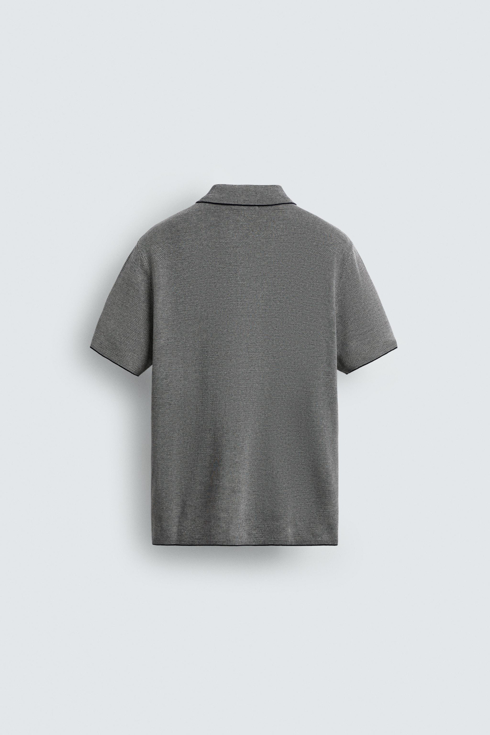 ZARA ПОЛО REGULAR FIT В РУБЧИК, ЭКРЮ/СИНИЙ