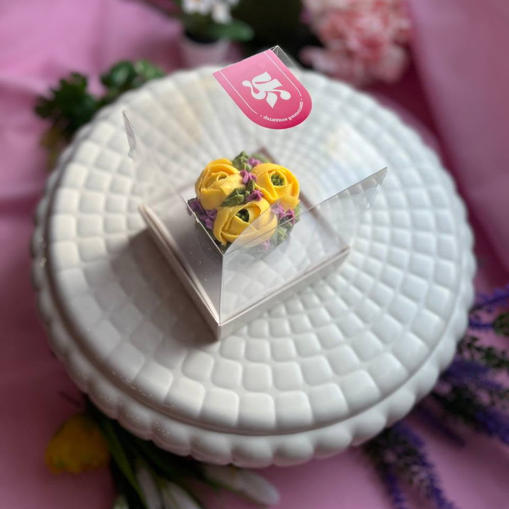 Шоколадный горшочек "Кремовый цветник"