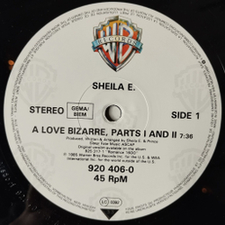 Винтажная виниловая пластинка LP Sheila E A Love Bizarre (Germany 1985) 45 RPM Maxi Single