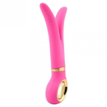 Двойной перезаряжаемый вибратор Lealso Rose (6 режимов) (Цвет: розовый)