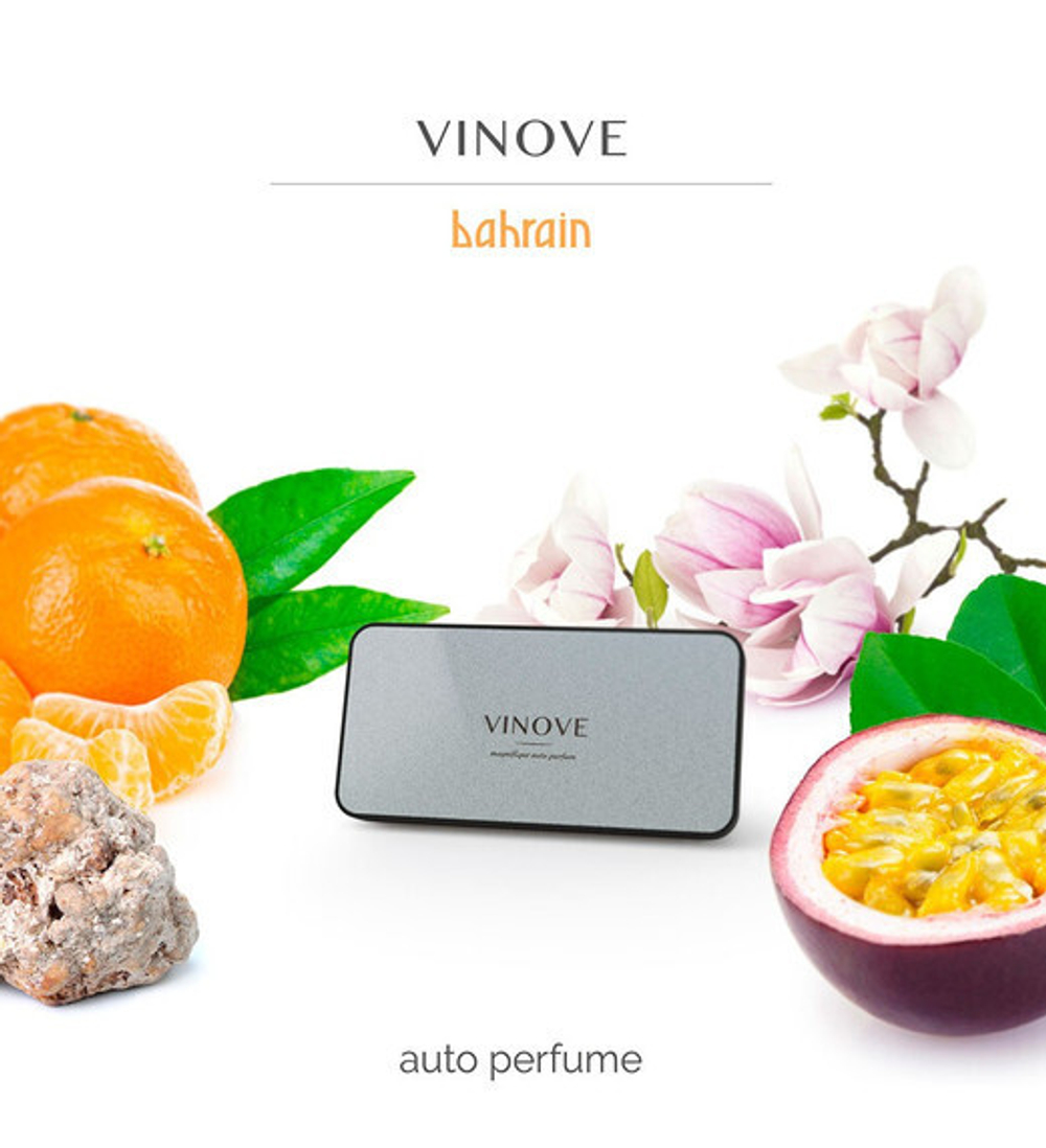 Ароматизатор для автомобиля VINOVE ORIGINAL / серебристый/ BAHRAIN / БАХРЕЙН