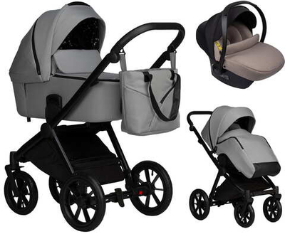 Детская коляска Indigo Solio 3 в 1 с автокреслом Avionaut Cosmo Beige So04 св.серый