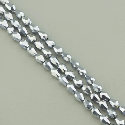 Нитка Чешский хрусталь 50 см. (Без замка) - Серебряная