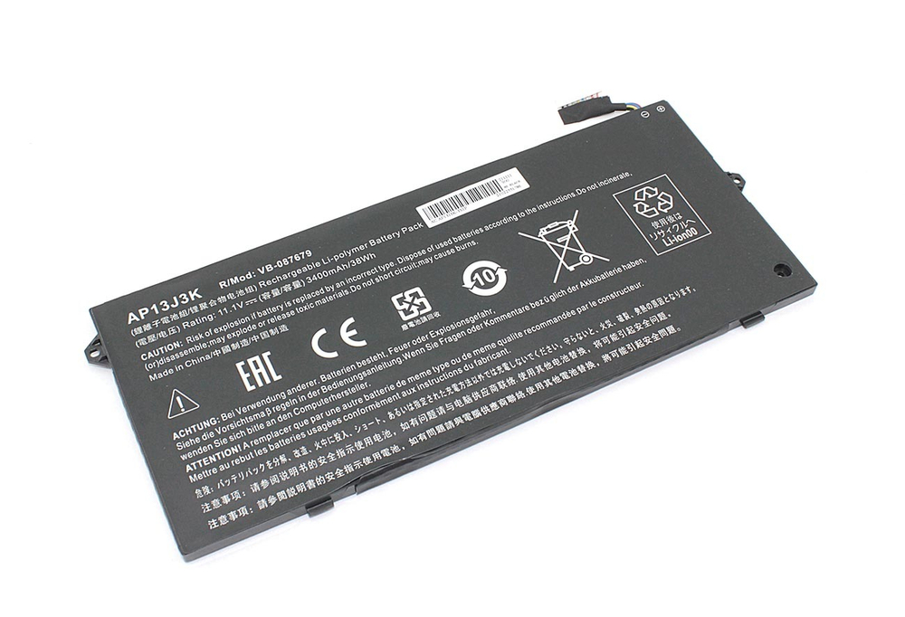 Аккумуляторная батарея для ноутбука Acer Chromebook C720 (AP13J3K) 11.1V 3400mAh OEM