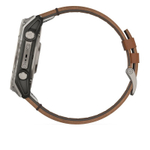 Умные часы Garmin Fenix 8, 51 мм, AMOLED, Sapphire bare Titanium, black with chestnut leather band plus graphite silicone band
